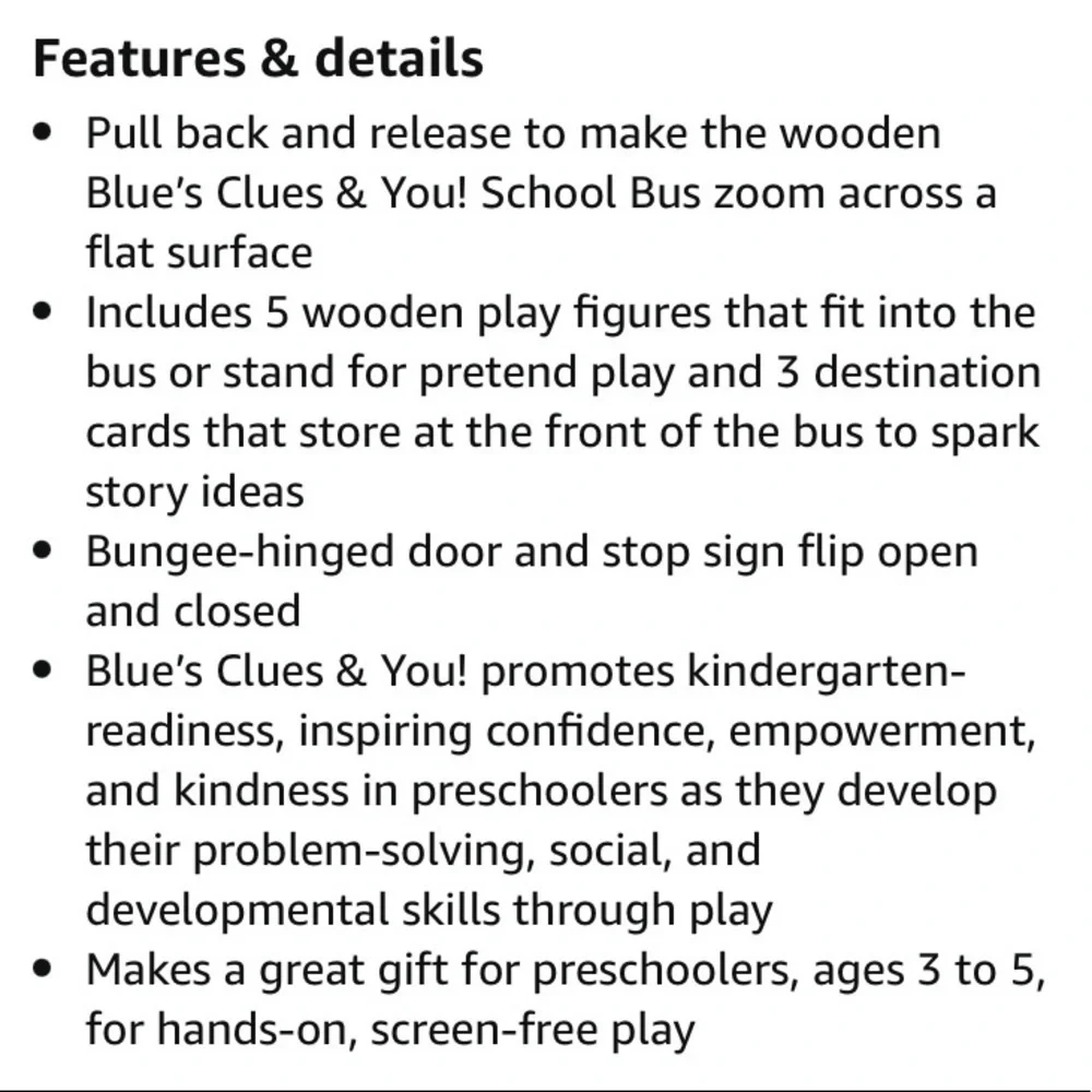NIB-MELISSA & DOUG-BLUES CLUES & YOU-WOODEN PULL BACK SCHOOL BUS